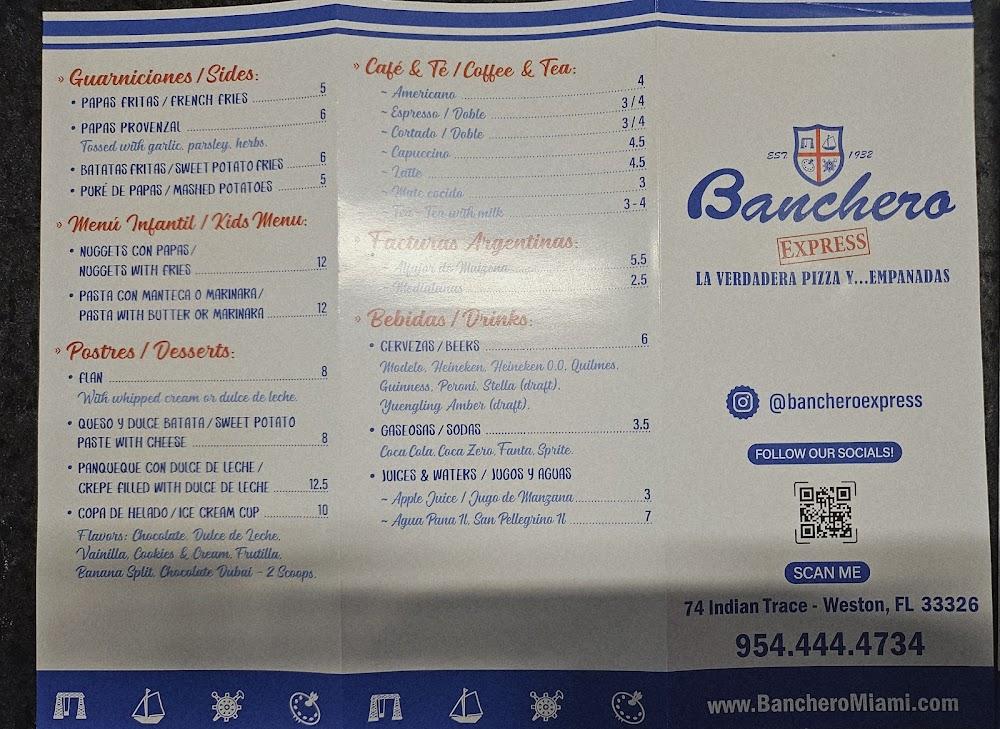 Banchero Express Weston Menu image 2
